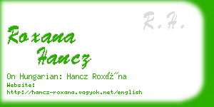 roxana hancz business card